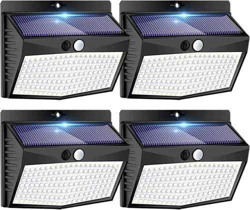 Vista 8 de Luces Solares para Exteriores, 12 Paquetes de Luces Solares con Sensor de Movimiento y Seguridad con 3 Modos de Iluminación, Luces Solares de Pared