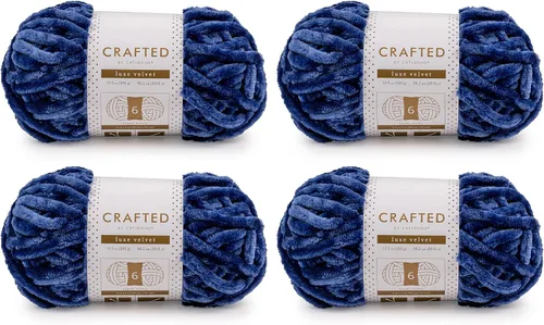 Vista 44 de Crafted By Catherine Luxe Velvet - Ovillo de hilo sólido de terciopelo, paquete de 2 unidades (10.5 onzas, 98 yardas cada madeja), color negro