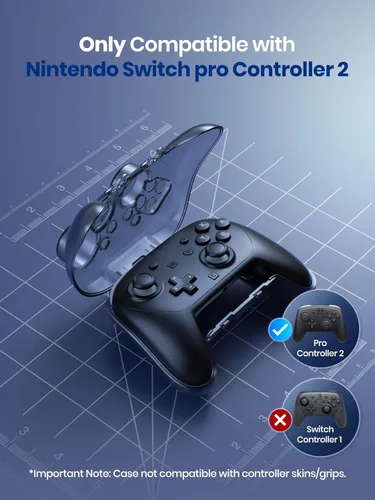 Vista 3 de NEWDERY Hard Carrying Case for Nintendo Switch 2 Pro Controller, Protective Travel Organizer, Thickened Shockproof PC Shell with Frosted