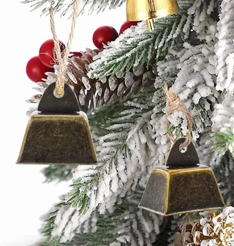 Vista 4 de MrMrKura 18 campanas de cobre de 1 pulgada de vaca, caballo, oveja, campanas de pastoreo de bronce vintage para cascabeles para evitar pérdidas