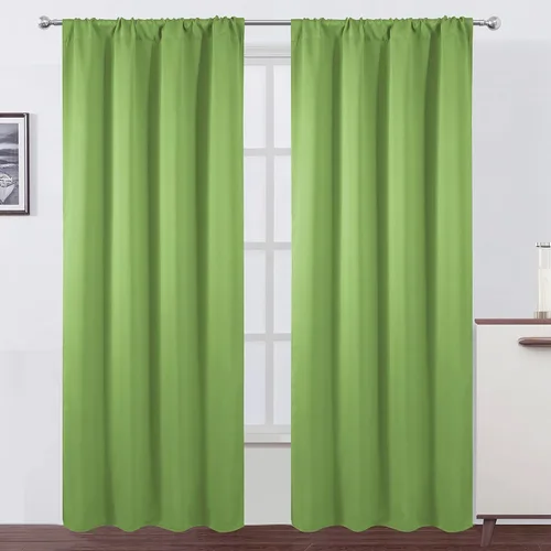 Vista 129 de LEMOMO Cortinas opacas grises, 52 x 84 pulgadas, juego de 2 paneles de cortinas opacas con aislamiento térmico para oscurecer la habitación