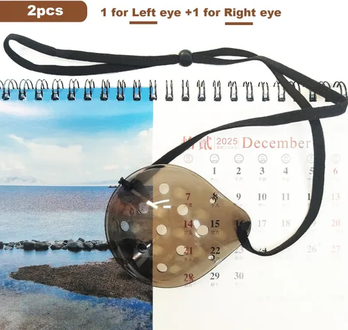 Vista 9 de AMZVIO 2 protectores de ojos para después de la cirugía de cataratas, parche de plástico transparente oscuro con correa para dormir de adultos