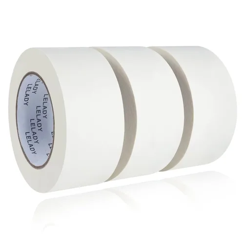 Vista 9 de Cinta adhesiva de 1/2 pulgada x 60 yardas, 12 rollos, cinta adhesiva blanca, cinta adhesiva sin residuos, rollos de cinta decorativa de alto