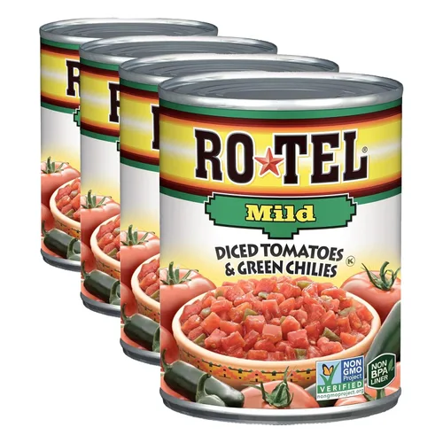 Vista 7 de ROTEL Original Tomates en Cubitos y Chiles Verdes Sin Sal Añadida, Perfectos para Recetas de Tacos y Salsas, 10 oz.