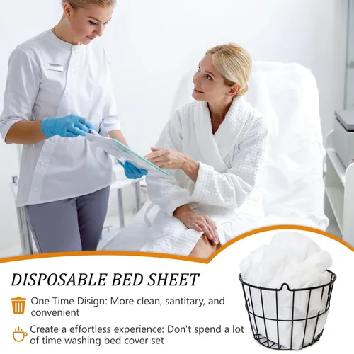 Vista 4 de 100 sábanas de mesa de masaje, sábanas desechables para mesa de masaje, fundas de cama de spa para esteticista, tatuaje, depilación, cama