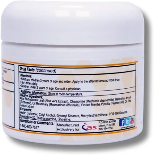 Vista 2 de AbeeMed Cream Bee Venom Apitoxin for Dolores - Mentol - Histamina DHCL - Polen de abeja - Manzanilla - Soporte para el cuello y el dolor de espalda