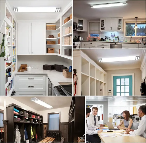 Vista 8 de Paquete de 4 luces LED de 4 pies y 3 CCT de montaje empotrado de 50 W, 5000 lm, 3000 K/4000 K/5000 K seleccionables, luces de techo de cocina de 4