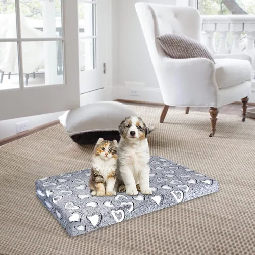 Vista 8 de VANKEAN Tapete reversible para cama de perro fresco y cálido para jaulas, elegante almohadilla con forro interior impermeable y funda extraíble