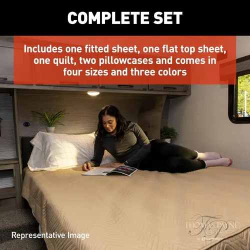 Vista 4 de Easy Zzzs - Juego de ropa de cama para caravana, tamaño King, color marrón