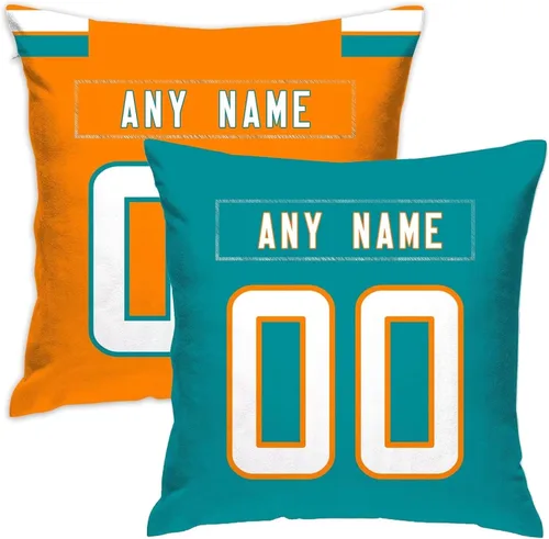 Fundas de almohada de fútbol personalizadas, paquete de 2 unidades, almohadas decorativas, números de nombre, regalos para hombres y mujeres, 18 x