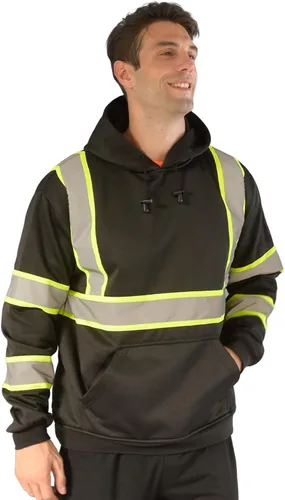 Vista 20 de sesafety Sudadera de alta visibilidad de clase 3 para hombre, sudadera con capucha, sudadera con capucha de seguridad de alta visibilidad, seguridad