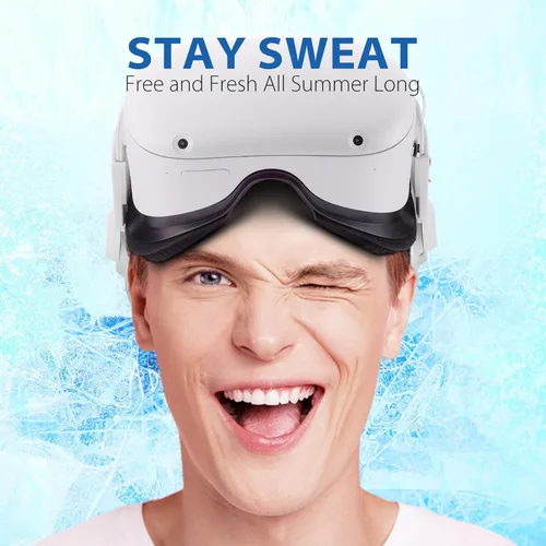 Vista 6 de DESTEK Cooling Face Pad Compatible with Quest 2, Including Facial Interface and Removable Nose Guard - Accessories for OculusMeta Quest 2 - Face
