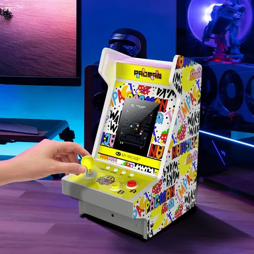 Vista 2 de My Arcade Pac-Man 45th Anniversary Mighty Player: Consola Pac-Man 45 aniversario, juegos retro, salas de encimera, marquesina iluminada, 4