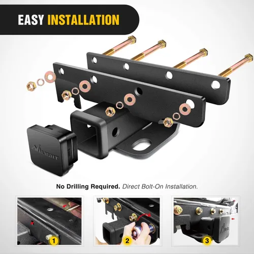 Vista 5 de Nilight JK-61A - Kit receptor de enganche de remolque de parachoques trasero, 2 pulgadas, compatible para Jeep Wrangler JK 2007-2018 4 puertas y 2