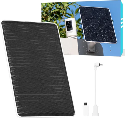 Vista 12 de Vicohome Paneles solares de 5V para cámaras de seguridad para comederos de pájaros con tasa de conversión de energía del 23%, cable de 9.8 pies