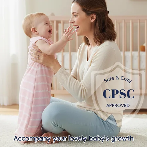 Vista 7 de PHF Saco de dormir cálido de microforro polar para bebé de 0-6 meses, manta vestible suave para bebé, sacos de dormir con cremallera de 2 vías