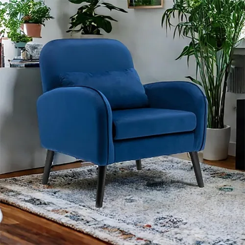 Vista 8 de Butacas para Sala Modernas - Silla decorativa tapizada con botones, silla de lectura de terciopelo con patas de madera, silla de invitados Sillones
