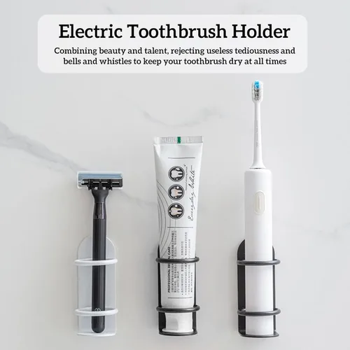 Vista 5 de Paquete de 4 soportes eléctricos para cepillos de dientes, soporte eléctrico blanco para cepillos de dientes, soporte para cepillo de dientes