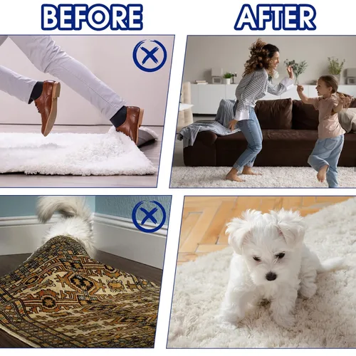 Vista 5 de Cinta adhesiva de doble cara para alfombras, resistente, antideslizante, para bordes de alfombras, para alfombras de área, suelos de madera dura