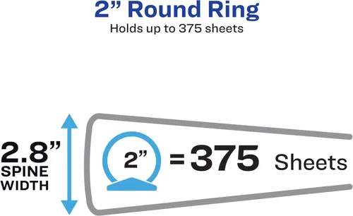 Vista 2 de Avery - Carpeta Economy View de 3 anillos de 2 pulgadas, anillo redondo, 1 carpeta negra, (05730)