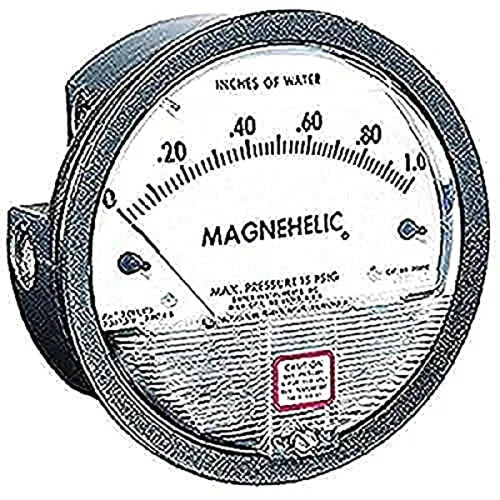 Dwyer Magnehelic Calibrador de presión diferencial, rango de 0 – 1.0" baño & 0 – 250 Pa