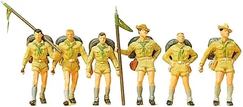 Preiser 10260 Paquete de recreación y deportes Boy Scouts (6) Figura modelo HO
