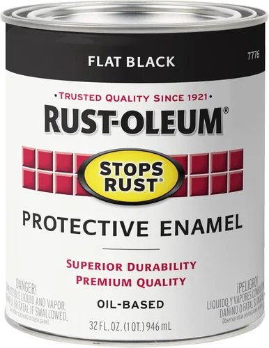 Vista 8 de Rust-Oleum 7776502-2PK - Pintura antióxido para aplicación con brocha, cuarto de galón, negro plano (paquete de 2)