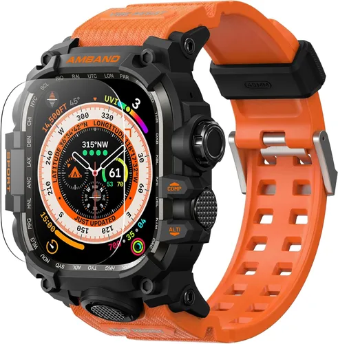 Vista 20 de amBand 1.732 pulgadas (1.732 in) para Apple Watch SE2/SE/6/5/4 Band Hombre, funda resistente M3 y correa duradera accesorio de protección