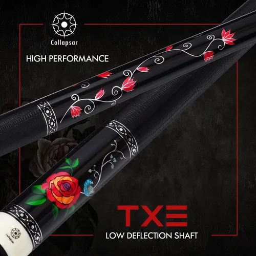 Vista 2 de Taco de piscina Collapsar con estuche rígido 1X1 y tecnología de baja deflexión para palo de billar