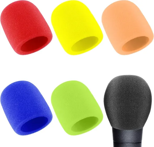 Vista 7 de Prasacco Fundas de micrófono de espuma para micrófono, 6 unidades, fundas de micrófono de espuma para micrófono, parabrisas de colores, fundas
