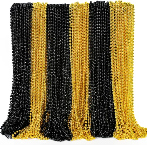 Vista 22 de 100 PCS Cuentas de Mardi Gras, Regalos de Fiesta de Cuentas de Mardi Gras, Collares de Juguete de Cuentas Moradas de 33", Disfraz a Granel
