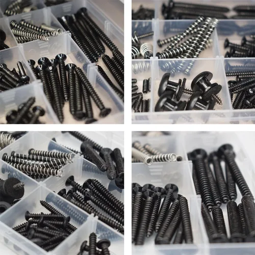 Vista 4 de Kit de tornillos de guitarra Vencetmat de acero inoxidable 304, piezas de luthier para Tele/Strat/SQ, interruptor, afinador, cabeza de máquina