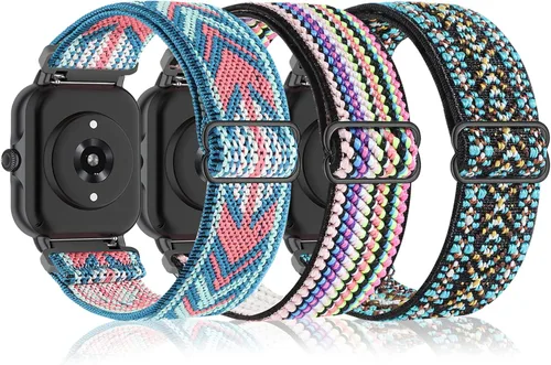 Vista 13 de Bolesi Paquete de 3 correas elásticas de nylon compatibles con Amazfit Bip 5/Bip 6/Balance 2/Balance/GTR 4/3 Pro/3/2/2e/47mm, correas de repuesto