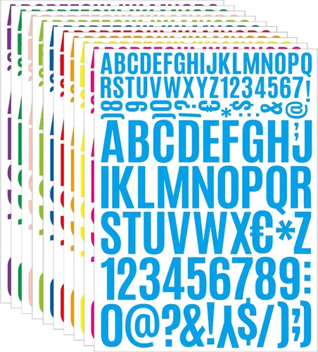 Vista 20 de 10 hojas de calcomanías de letras pequeñas, calcomanías autoadhesivas del alfabeto de 1/2 pulgada, lindas calcomanías de vinilo para artes