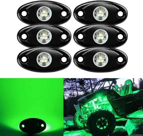 Vista 12 de 2 Cápsulas de Luces LED para Rocas, Ampper Luces LED de Neón Impermeables para Iluminación Inferior de Automóvil Camión ATV UTV SUV Todoterreno Azul
