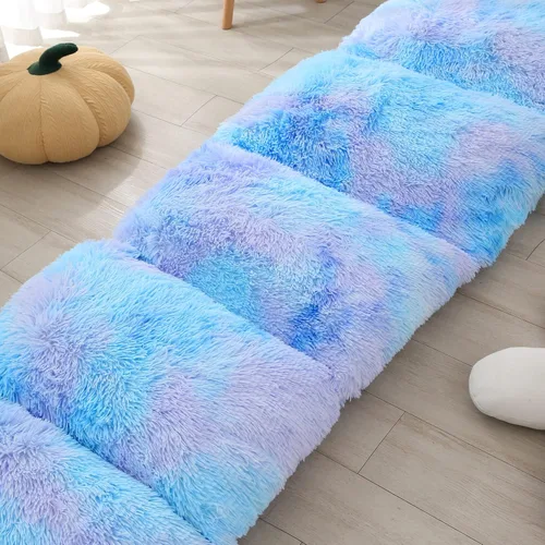 Vista 3 de Mengersi - Almohadas de Terciopelo para Suelo, Funda de Tumbona con Pelo Sintético Tie Dye, Colchón para Dormir para Niños, Adolescentes y Pequeños