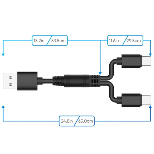 Vista 4 de YUANHOT Kit de carga de controlador para cable de carga y soporte PS VR2, cable de carga 2 en 1 para controlador Playstation 5 VR2, paquete de 2