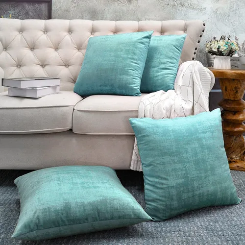 Vista 51 de Home Soft Things Juego de 2 fundas de almohada de terciopelo texturizado, 14 x 26 pulgadas, color verde azulado profundo, fundas decorativas