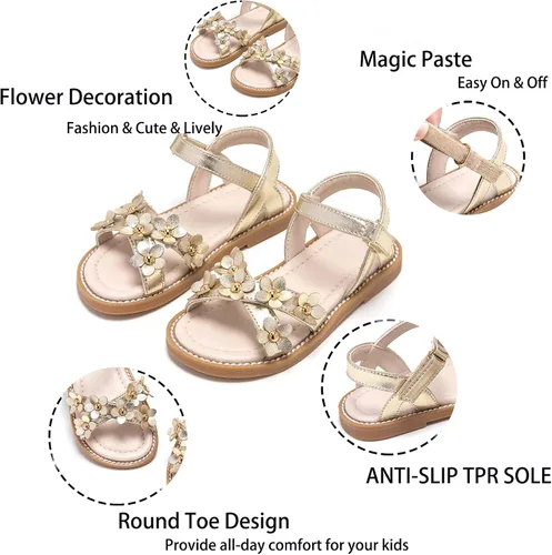 Vista 5 de Kiderence Sandalias para niñas pequeñas, zapatos de verano para niñas pequeñas