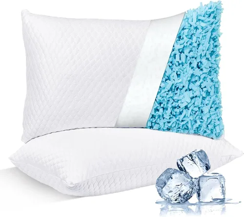 Vista 9 de NTCOCO Almohadas de cama de espuma viscoelástica trituradas para dormir, tamaño estándar, con almohada hipoalergénica extraíble lavable para dormir