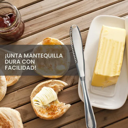 Vista 3 de Esparcidor de mantequilla de acero inoxidable, cuchillo de mantequilla - 3 en 1 Gadgets de cocina (1)