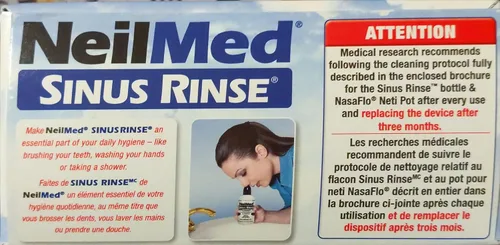 Vista 4 de NeilMed Sinus Rinse (enjuague sinusal) paquetes de relleno premezclado de alivio natural. 100 cada uno