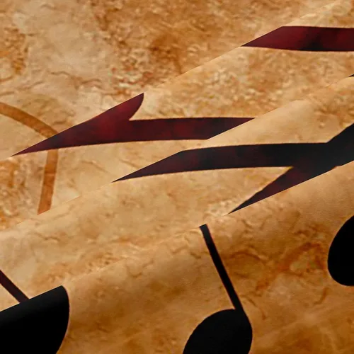 Vista 7 de Manfei Cortinas musicales para ventana, diseño retro con notas musicales impresas, para dormitorio, sala de estar, tema musical, tratamiento