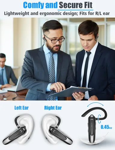 Vista 4 de Link Dream Auricular Bluetooth inalámbrico CVC8.0 para teléfono celular, micrófono dual, cancelación de ruido, teléfono con llave de silencio 20H