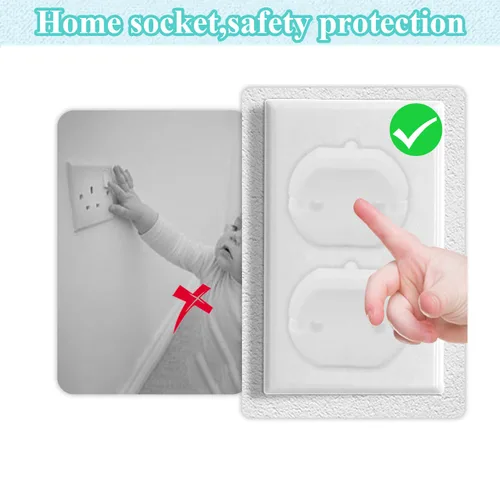 Vista 3 de Fielect Tapas de enchufes de salida a prueba de niños protectores de enchufe de la UE Cubierta de enchufe eléctrico Protector eléctrico 2 agujeros