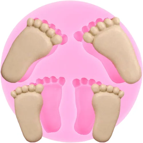 Vista 10 de Moldes de silicona para bebé, molde de fondant para pies de bebé, moldes de silicona para decoración de tartas, decoración de cupcakes, caramelo
