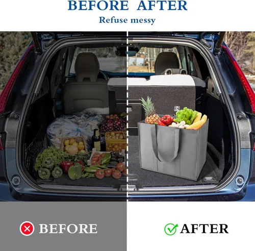 Vista 6 de WISELIFE Bolsas de compras reutilizables para comestibles, paquete de 10 bolsas grandes plegables a granel, bolsas ecológicas para productos