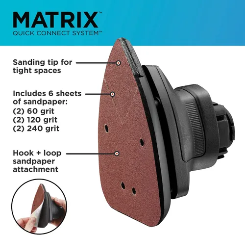Vista 2 de BLACK+DECKER Accesorio de lijadora matricial con accesorio de controlador de impacto de matriz (BDCMTS y BDCMTI)