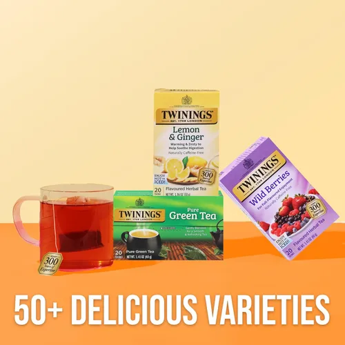 Vista 7 de Bolsas de té herbal Twinings de bayas silvestres envueltas individualmente, 20 unidades (paquete de 2), sabor completo, naturalmente sin cafeína