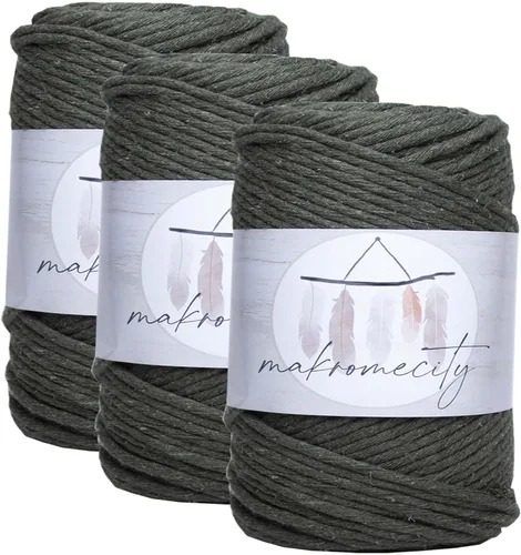 Vista 36 de Makromecity, Cordón de macramé de un solo hilo de 3 mm x 100 yardas (300 pies) de 3 mm de cordón de algodón azul bebé para arte y manualidades